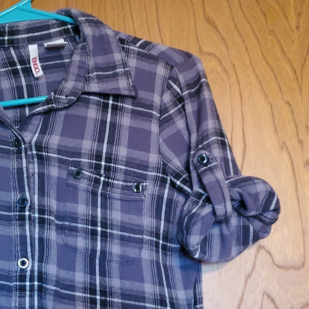 Grey/Purple Button Down - Picture 2 of 3